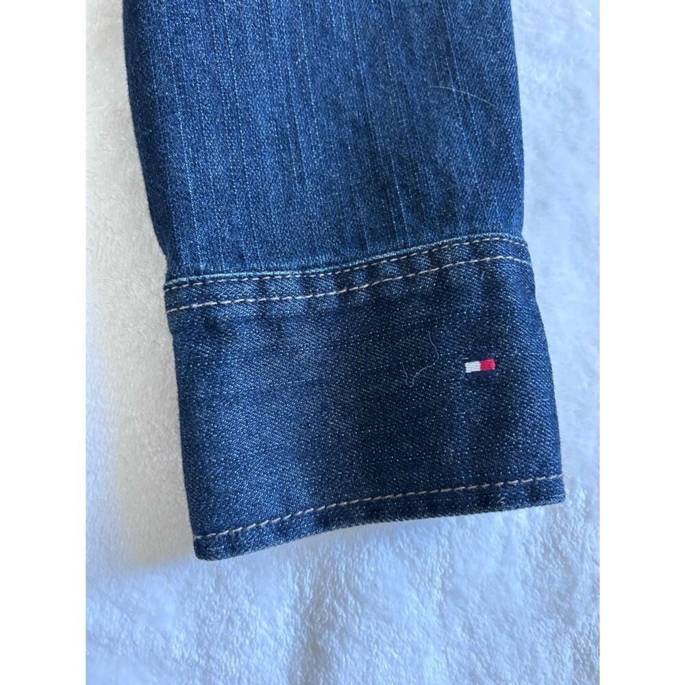 Tommy Hilfiger Dark Wash Denim Jacket Tailored Fit Medium Women’s - Picture 8 of 14